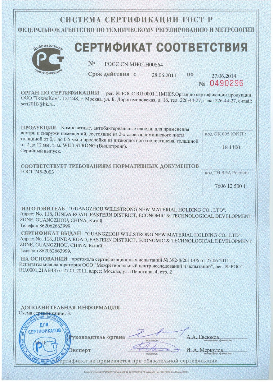 Russian Antibacterial Certification