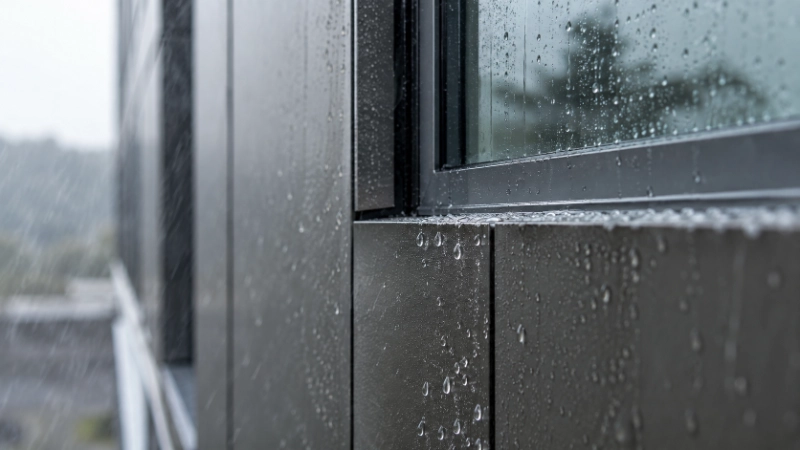 Pressure-equalized curtain wall drainage system for wind-driven rain