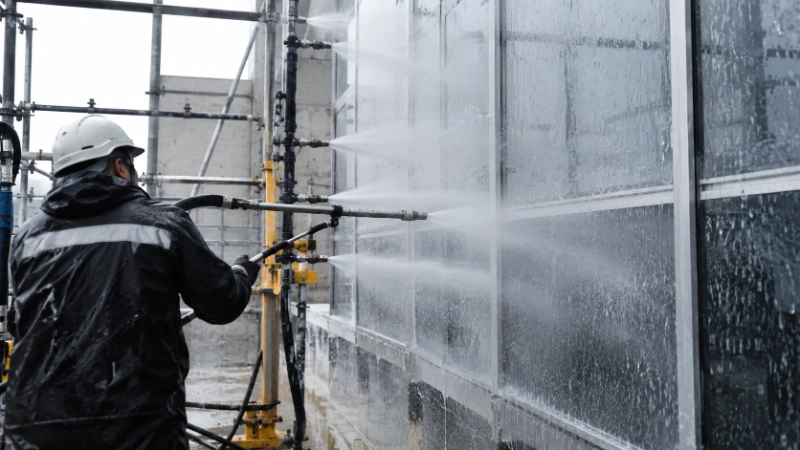 Pressure-equalized curtain wall drainage system for wind-driven rain
