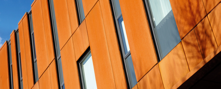 Corten steel panel surface and architectural effect