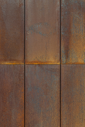 Corten steel honeycomb panel design visual